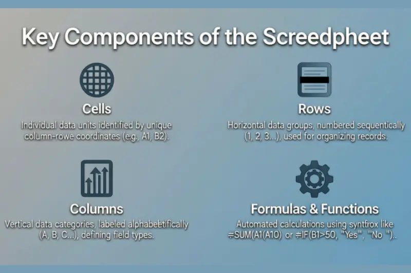 key components of the spreadsheet